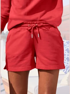 Short en matière sweat short avec ceinture à coulisse élastique