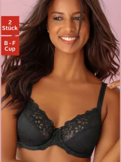 Soutien-gorge à armatures lot de 2 jolis soutiens-gorge en dentelle petite fleur (sans garnissage)
