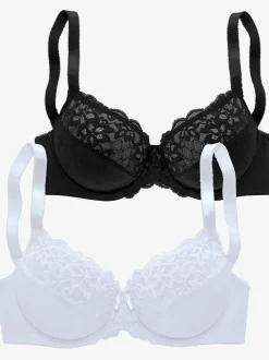 Soutien-gorge à armatures lot de 2 jolis soutiens-gorge en dentelle petite fleur (sans garnissage)
