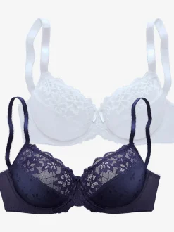 Soutien-gorge à armatures lot de 2 jolis soutiens-gorge en dentelle petite fleur (sans garnissage)