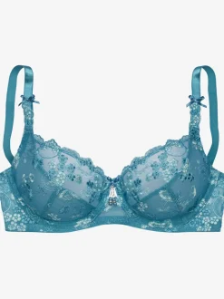 Soutien-gorge à armatures (sans garnissage) en dentelle brodée transparente