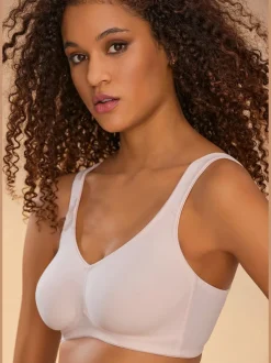 Soutien-gorge doux joli soutien-gorge basique en coton avec bonnets sans coutures et sans garnissage