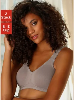 Soutien-gorge doux joli soutien-gorge basique en coton avec bonnets sans coutures et sans garnissage
