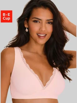 Soutien-gorge doux soutien-gorge bralette basique avec joli bord en dentelle à la coupe high apex