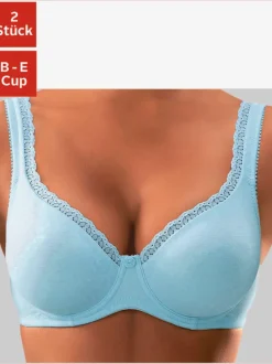 Soutien-gorge spécial t-shirt soutien-gorge basique avec bord dentelle décoratif sur les bonnets et les bretelles