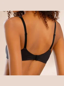 Soutien-gorge spécial t-shirt soutien-gorge basique avec bord dentelle décoratif sur les bonnets et les bretelles