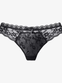 String séduisant en dentelle brodée élégante et empiècements latéraux en dentelle jacquard