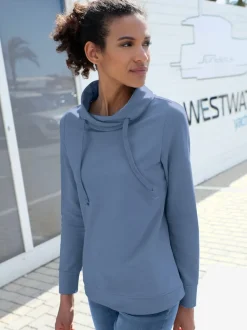 Sweatshirt à capuche en molleton avec cordon et manches longues