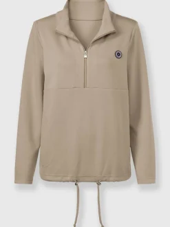 Sweatshirt cinquante pour cent modal à col montant et logo rond