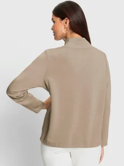 Sweatshirt cinquante pour cent modal à col montant et logo rond
