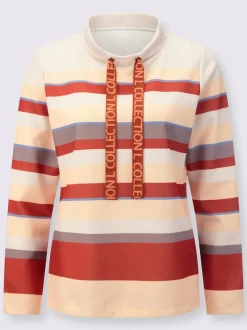 Sweatshirt en coton rayé multicolore marinière à manches longues