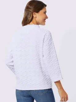 Sweatshirt jacquard en jersey à capuche et manches longues