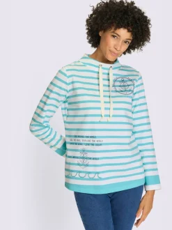 Sweatshirt large col montant avec coulisse