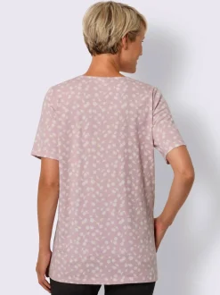 T shirt à manches courtes et col rond motif floral