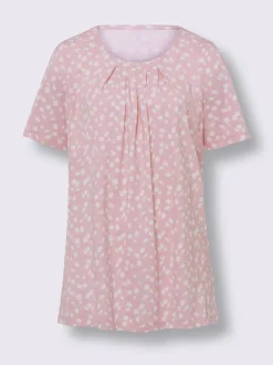 T shirt à manches courtes et col rond motif floral