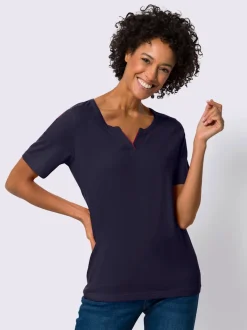 T shirt à manches courtes col V ouvert