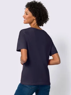 T shirt à manches courtes col V ouvert
