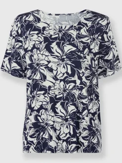 T shirt à manches courtes et imprimé floral en viscose