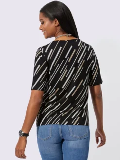 T shirt à manches courtes imprimé graphique col rond