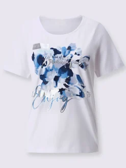 T shirt à manches courtes en coton et motif floral