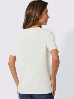 T shirt manches courtes avec col rond pur coton motif ethnique