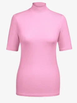 Top pour femme avec col montant et manches courtes