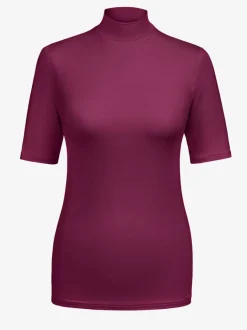 Top pour femme avec col montant et manches courtes