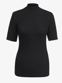 Top pour femme avec col montant et manches courtes