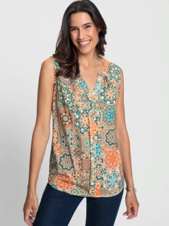 Top sans manches à motif mandala fluide
