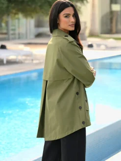 Trench-coat coupe plus longue au dos