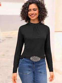 T-shirt à col montant qualité viscose douce