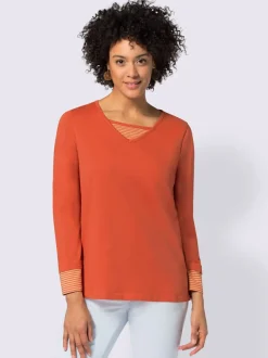 T-shirt 2 en 1 manches longues détails rayés