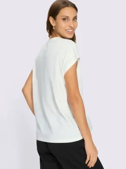 T-shirt à encolure ronde broderie florale