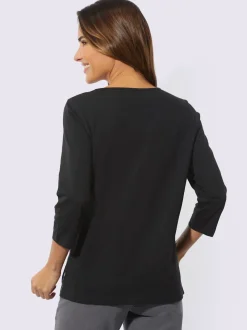 T-shirt à encolure ronde imprimé brillant et argenté