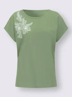 T-shirt à encolure ronde imprimé floral délicat