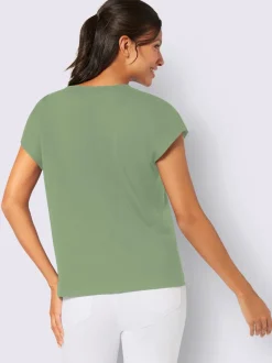 T-shirt à encolure ronde imprimé floral délicat