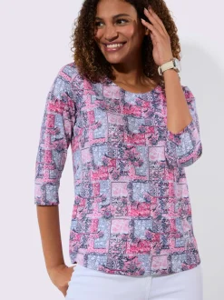 T-shirt à manches 3/4 50% coton et 50% modal