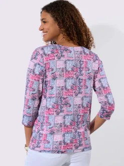 T-shirt à manches 3/4 50% coton et 50% modal