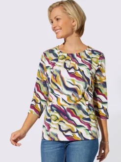 T-shirt à manches 3/4 motif facile à assortir