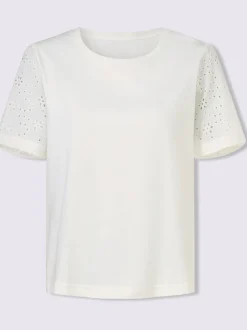T-shirt à manches courtes dentelle de madère 100% coton