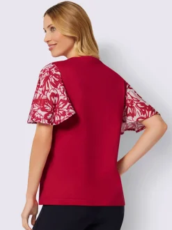 T-shirt à manches courtes encolure en v affinante