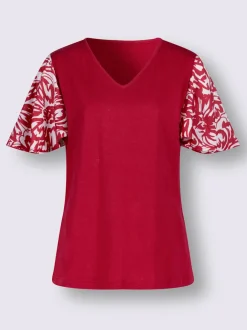 T-shirt à manches courtes encolure en v affinante