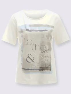 T-shirt à manches courtes imprimé feuille brillant