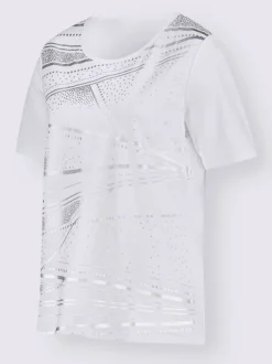 T-shirt à manches courtes joli imprimé feuilles