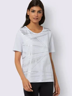 T-shirt à manches courtes joli imprimé feuilles