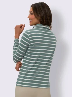 T-shirt à manches longues rayures en fils teintés