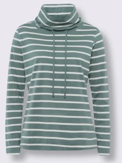 T-shirt à manches longues rayures en fils teintés