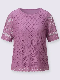 T-shirt en dentelle dentelle élastique
