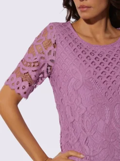 T-shirt en dentelle dentelle élastique