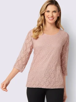 T-shirt en dentelle dentelle florale